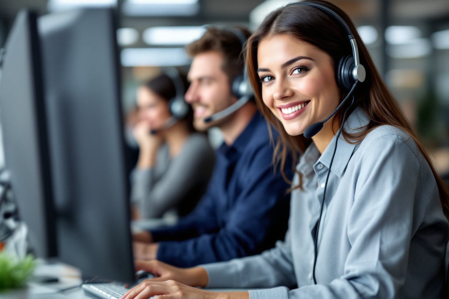 Représentant du service client gérant des appels