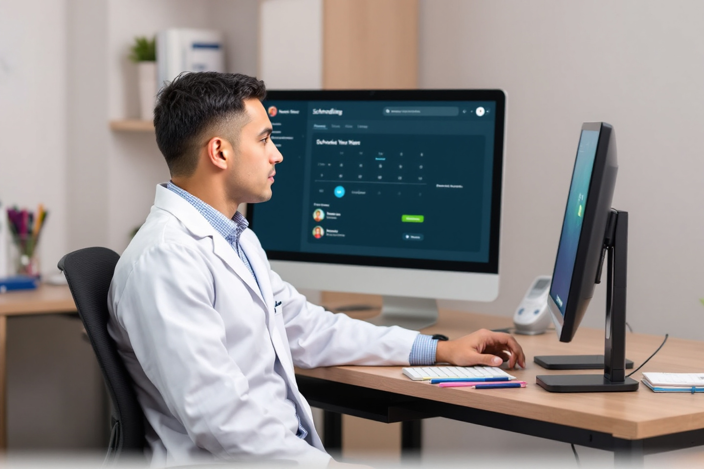 Médecin utilisant un service de rendez-vous