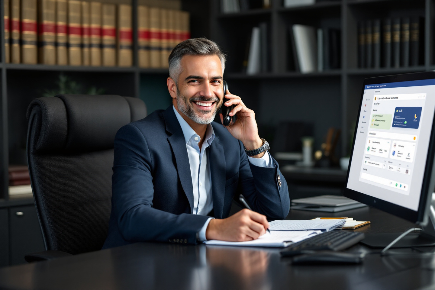 Avocat utilisant un service de prise de message