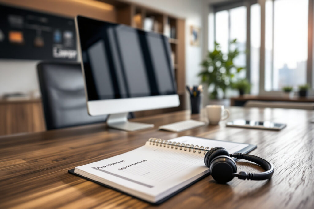 Bureau moderne d'un avocat avec service de prise de rendez-vous