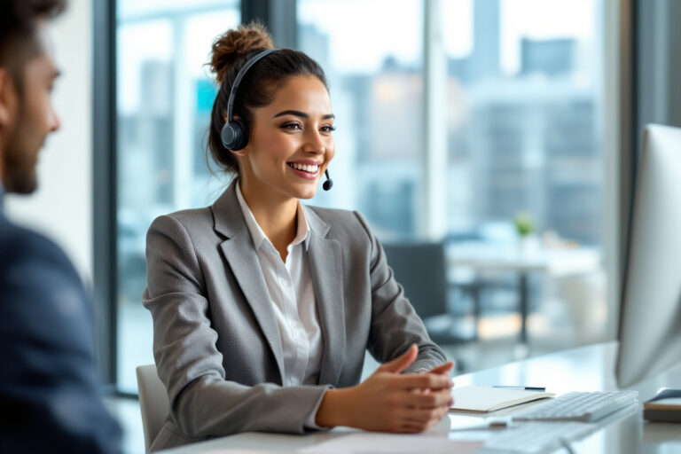 Accueil téléphonique premium avec une réceptionniste professionnelle