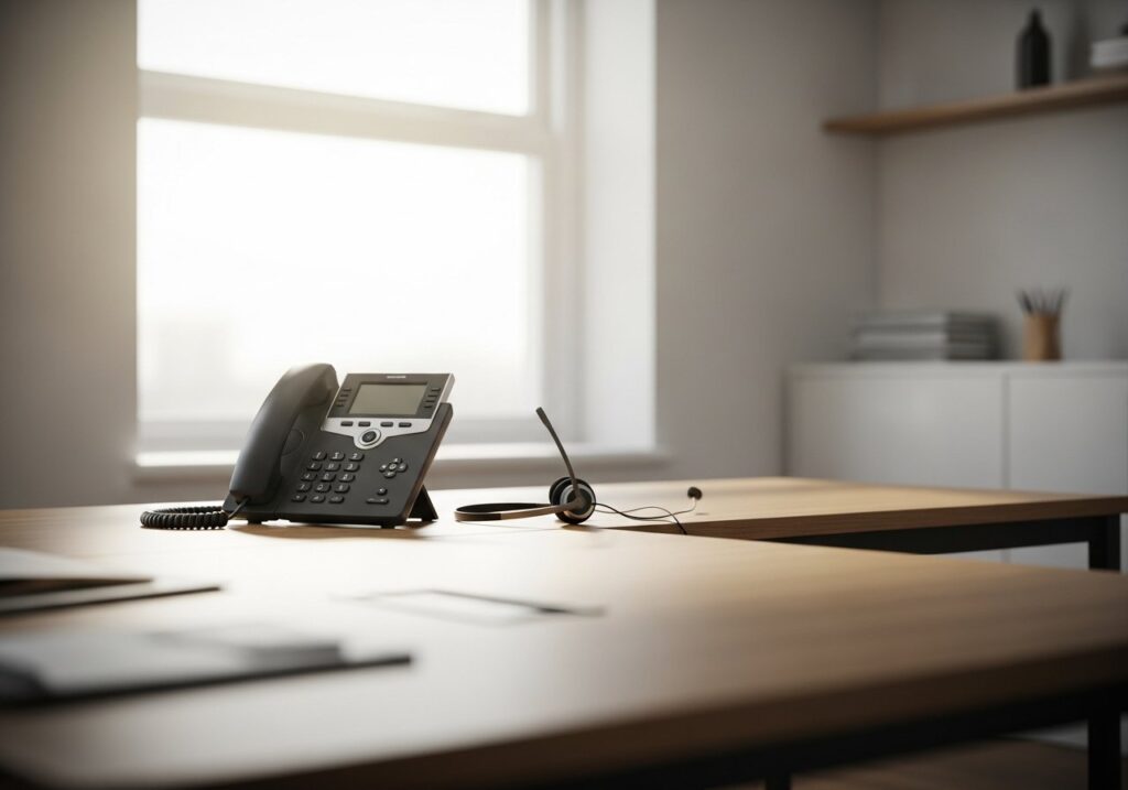 Une illustration conceptuelle de l'importance d'un excellent accueil téléphonique professionnel pour l'image de marque.