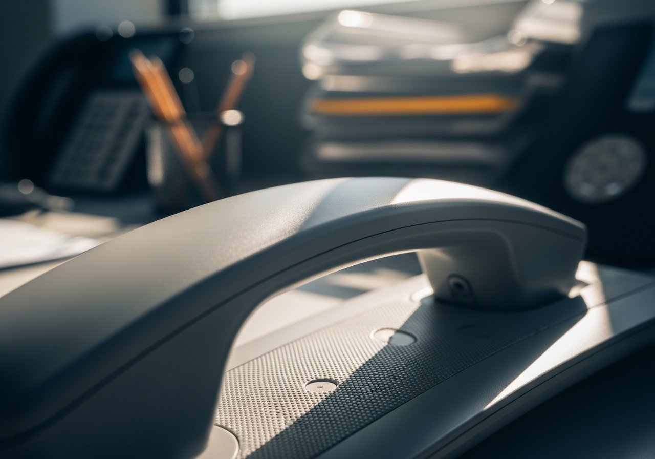 Représentation symbolique de l'écoute et du soin apporté à chaque appel grâce à un accueil téléphonique professionnel.