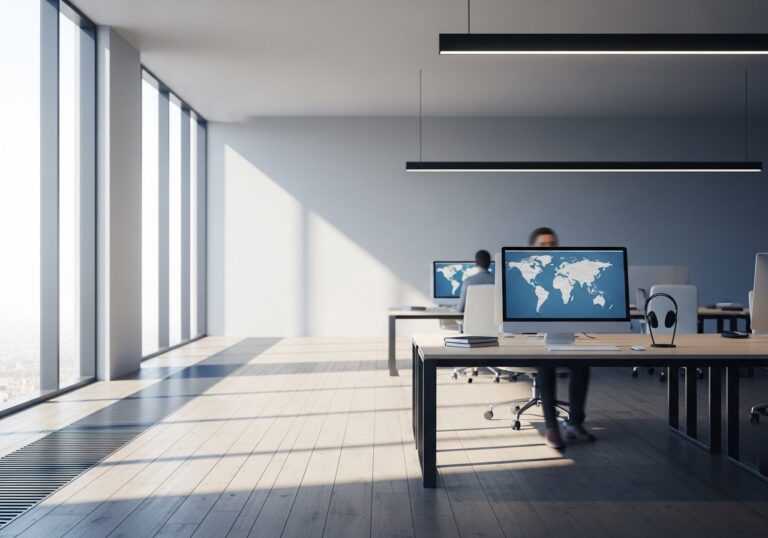 Le concept d'une communication mondiale facilitée par une permanence téléphonique bilingue pour les entreprises.