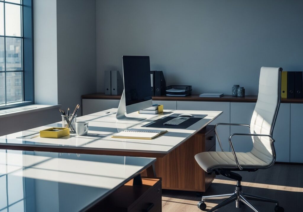 Vue d'ensemble d'un environnement professionnel optimisé grâce à un service de télésecrétariat de qualité.